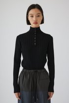 【リムアーク/RIM.ARK】のOpen collar rib knit tops/トップス ブラック|ID: prp329100004320285 ipo3291000000036759442