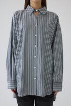 【リムアーク/RIM.ARK】のBack volume stripe SH/シャツ 人気、トレンドファッション・服の通販 founy(ファニー) ファッション Fashion レディースファッション Fashion for Women トップス・カットソー Cut & Sew Tops シャツ・ブラウス・オフィスカジュアル Elegant Blouses & Button-Ups ストライプ Stripe, Striped Pattern スリーブ Sleeve, Long Sleeve / Short Sleeve バランス Balance, Style Balance パターン Pattern, Design Print ロング Long, Long-Length thumbnail ブラック|ID: prp329100004320286 ipo3291000000032881647