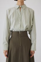 【リムアーク/RIM.ARK】のBack volume stripe SH/シャツ 人気、トレンドファッション・服の通販 founy(ファニー) ファッション Fashion レディースファッション Fashion for Women トップス・カットソー Cut & Sew Tops シャツ・ブラウス・オフィスカジュアル Elegant Blouses & Button-Ups ストライプ Stripe, Striped Pattern スリーブ Sleeve, Long Sleeve / Short Sleeve バランス Balance, Style Balance パターン Pattern, Design Print ロング Long, Long-Length thumbnail ライトグリーン|ID: prp329100004320286 ipo3291000000032881653