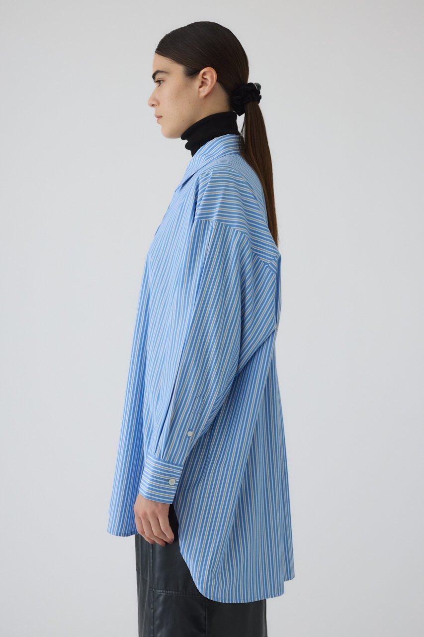 【リムアーク/RIM.ARK】のBack volume stripe SH/シャツ 人気、トレンドファッション・服の通販 founy(ファニー) 　ファッション　Fashion　レディースファッション　Fashion for Women　トップス・カットソー　Cut & Sew Tops　シャツ・ブラウス・オフィスカジュアル　Elegant Blouses & Button-Ups　ストライプ　Stripe, Striped Pattern　スリーブ　Sleeve, Long Sleeve / Short Sleeve　バランス　Balance, Style Balance　パターン　Pattern, Design Print　ロング　Long, Long-Length　other-3|ID: prp329100004320286 ipo3291000000032881682