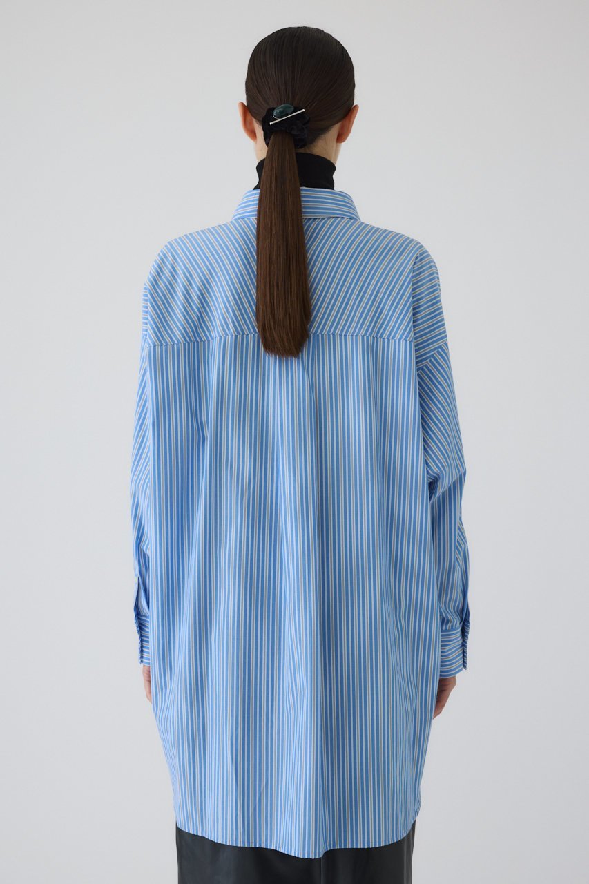 【リムアーク/RIM.ARK】のBack volume stripe SH/シャツ 人気、トレンドファッション・服の通販 founy(ファニー) 　ファッション　Fashion　レディースファッション　Fashion for Women　トップス・カットソー　Cut & Sew Tops　シャツ・ブラウス・オフィスカジュアル　Elegant Blouses & Button-Ups　ストライプ　Stripe, Striped Pattern　スリーブ　Sleeve, Long Sleeve / Short Sleeve　バランス　Balance, Style Balance　パターン　Pattern, Design Print　ロング　Long, Long-Length　other-4|ID: prp329100004320286 ipo3291000000032881688