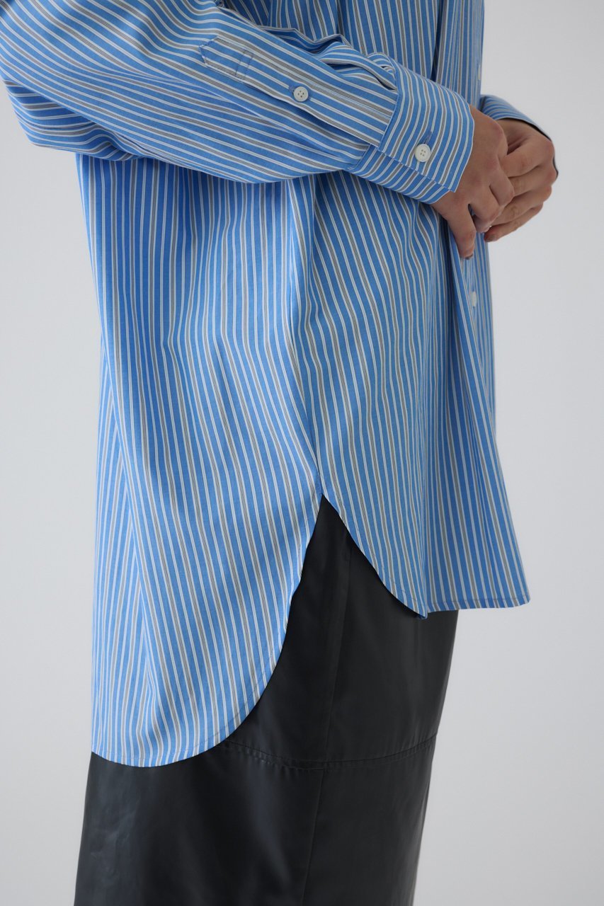 【リムアーク/RIM.ARK】のBack volume stripe SH/シャツ 人気、トレンドファッション・服の通販 founy(ファニー) 　ファッション　Fashion　レディースファッション　Fashion for Women　トップス・カットソー　Cut & Sew Tops　シャツ・ブラウス・オフィスカジュアル　Elegant Blouses & Button-Ups　ストライプ　Stripe, Striped Pattern　スリーブ　Sleeve, Long Sleeve / Short Sleeve　バランス　Balance, Style Balance　パターン　Pattern, Design Print　ロング　Long, Long-Length　other-8|ID: prp329100004320286 ipo3291000000032881713