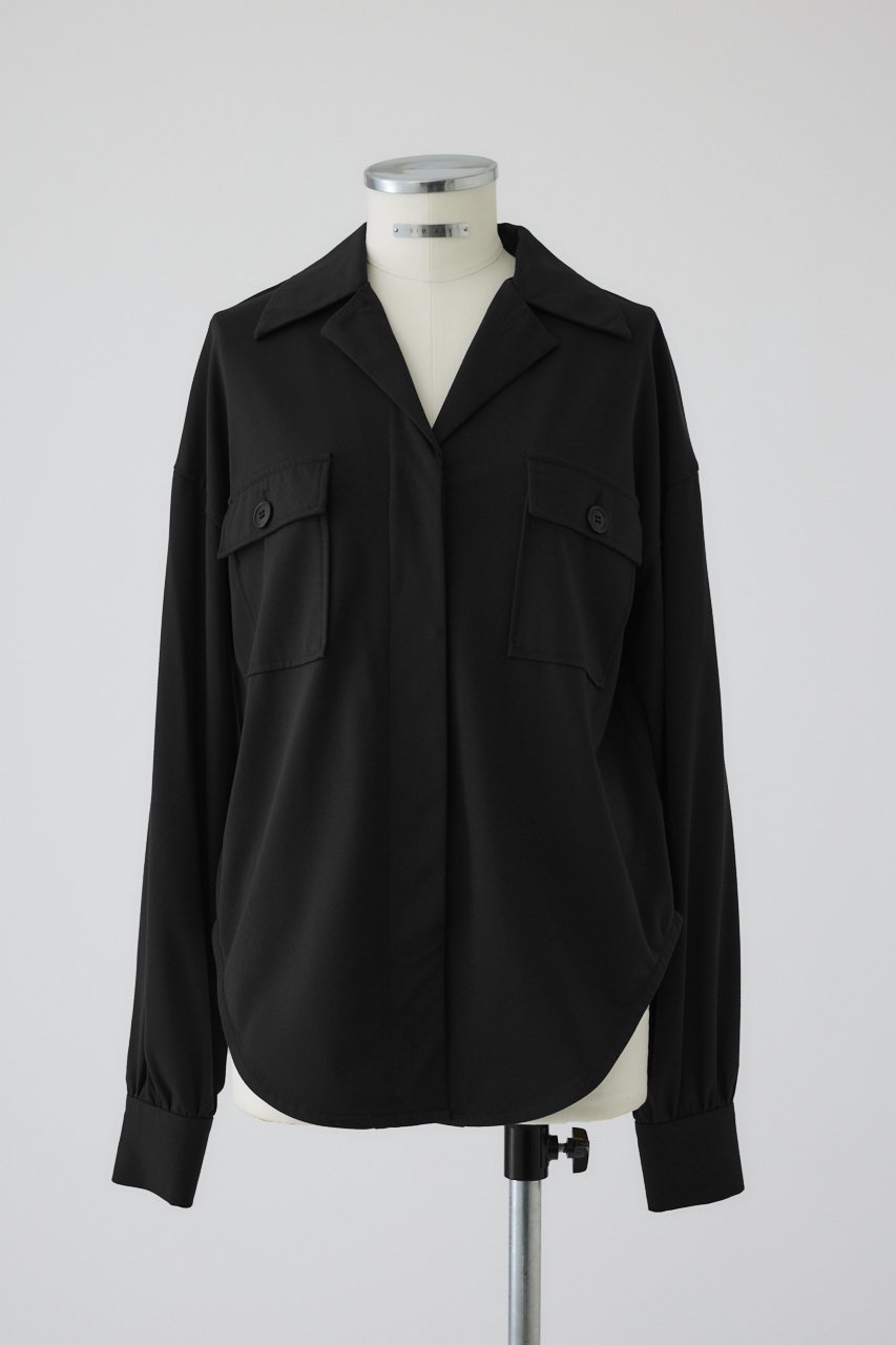 【リムアーク/RIM.ARK】のRelax jersey SH/シャツ インテリア・キッズ・メンズ・レディースファッション・服の通販 founy(ファニー) 　ファッション　Fashion　レディースファッション　WOMEN　トップス・カットソー　Tops/Tshirt　シャツ/ブラウス　Shirts/Blouses　ジャージー　Jersey　スタイリッシュ　Stylish　スリーブ　Sleeve　セットアップ　Set Up　バランス　Balance　ポケット　Pocket　ラウンド　Round　リラックス　Relax　ロング　Long　ブラック|ID: prp329100004320287 ipo3291000000032377078