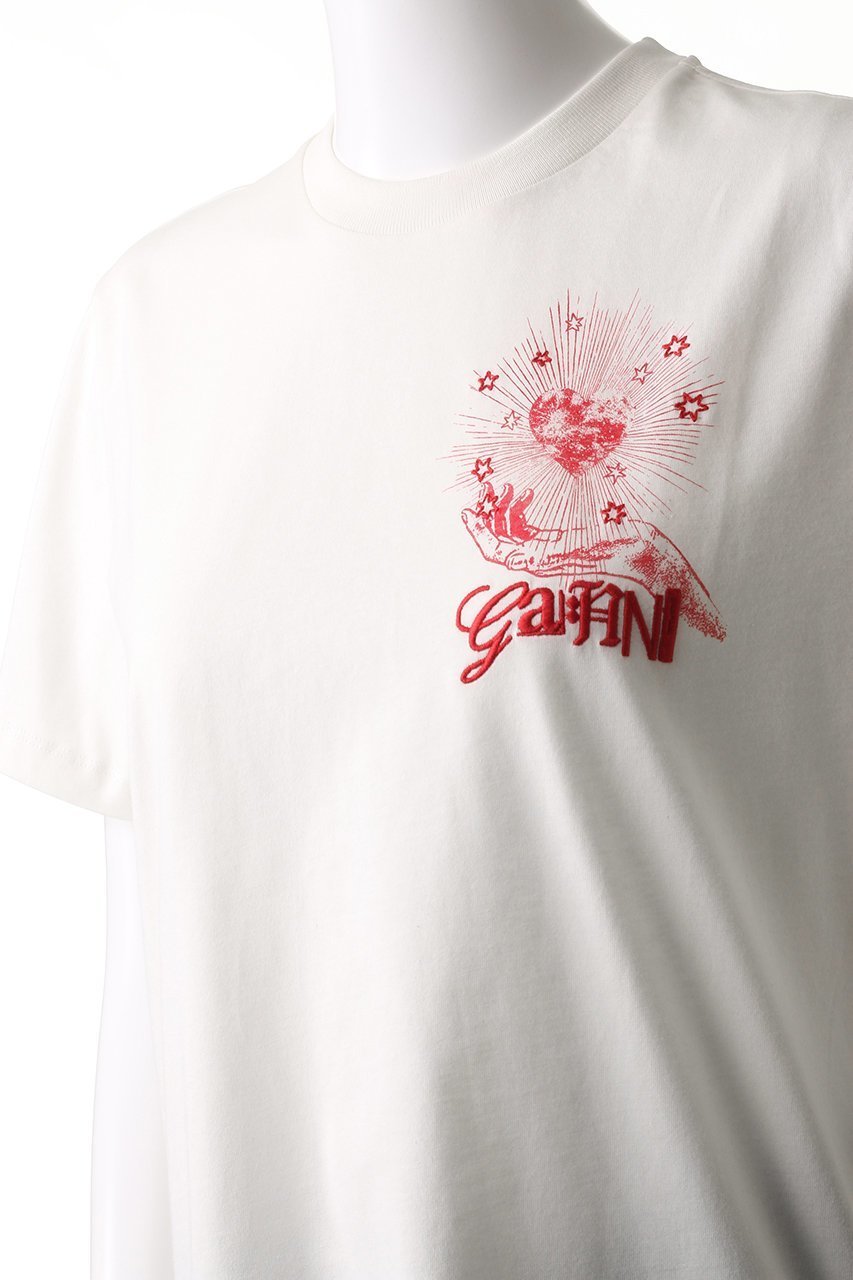 【ガニー/GANNI】のBasic Jersey Celestial Poster Relaxed T-shirt 人気、トレンドファッション・服の通販 founy(ファニー) 　ファッション　Fashion　レディースファッション　Fashion for Women　トップス・カットソー　Cut & Sew Tops　シャツ・ブラウス・オフィスカジュアル　Elegant Blouses & Button-Ups　ロングTシャツ・Tシャツ　Longline T-Shirts & Tees　カットソー・ベーシックTシャツ　Cut-and-Sewn Tops / Stretch Tees & Basics　ショート　Short, Short Length　スリーブ　Sleeve, Long Sleeve / Short Sleeve　プリント　Print, Printed Pattern　リラックス　Relax, Relaxed Fit　other-5|ID: prp329100004320295 ipo3291000000032811506