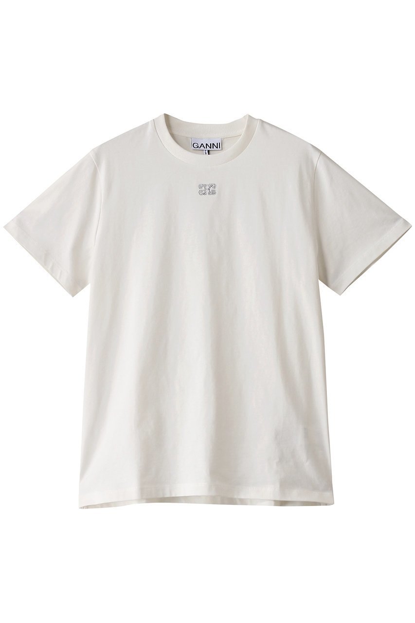 【ガニー/GANNI】のBasic Jersey ラインストーン リラックスTシャツ 人気、トレンドファッション・服の通販 founy(ファニー) 　ファッション　Fashion　レディースファッション　WOMEN　トップス・カットソー　Tops/Tshirt　シャツ/ブラウス　Shirts/Blouses　ロング / Tシャツ　T-Shirts　カットソー　Cut and Sewn　2025年　2025　A/W・秋冬　Aw・Autumn/Winter・Fw・Fall-Winter　S/S・春夏　Ss・Spring/Summer　ショート　Short　シンプル　Simple　ストーン　Stone　スリーブ　Sleeve　フロント　Front　ベーシック　Basic　ボトム　Bottom　リラックス　Relax　エレガント 上品　Elegant　夏　Summer　春　Spring　 other-1|ID: prp329100004320297 ipo3291000000029973304