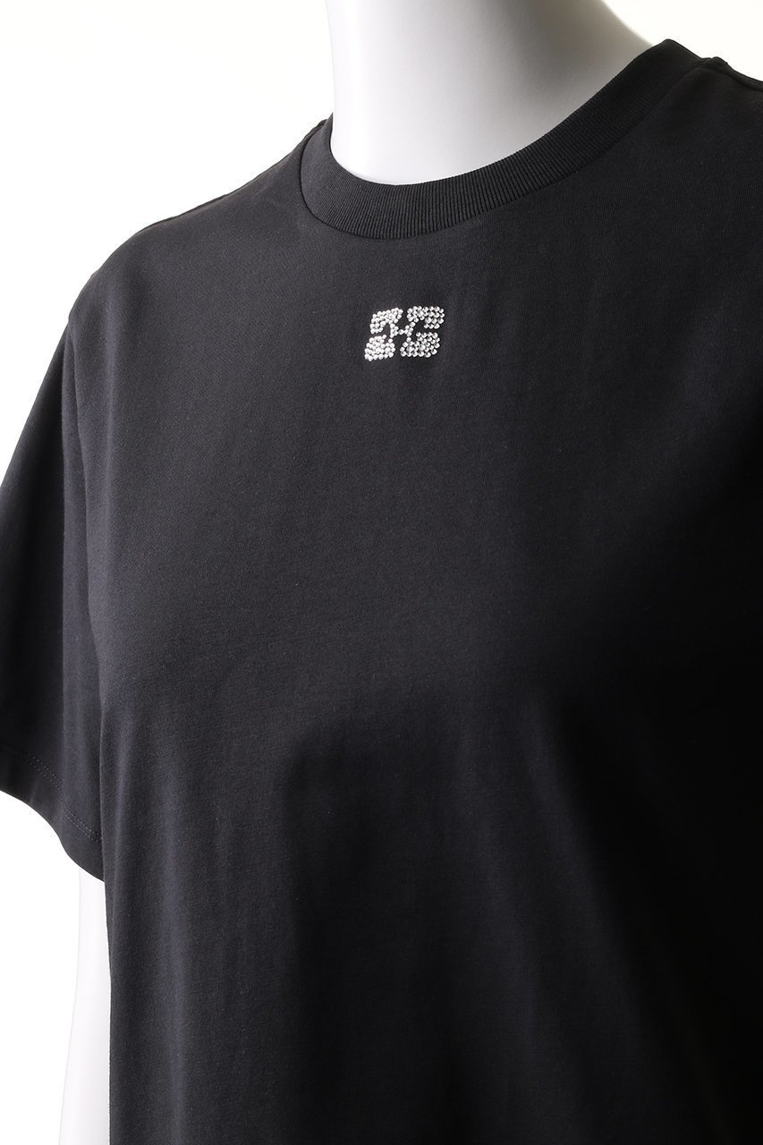 【ガニー/GANNI】のBasic Jersey ラインストーン リラックスTシャツ 人気、トレンドファッション・服の通販 founy(ファニー) 　ファッション　Fashion　レディースファッション　Fashion for Women　トップス・カットソー　Cut & Sew Tops　シャツ・ブラウス・オフィスカジュアル　Elegant Blouses & Button-Ups　ロングTシャツ・Tシャツ　Longline T-Shirts & Tees　カットソー・ベーシックTシャツ　Cut-and-Sewn Tops / Stretch Tees & Basics　ショート　Short, Short Length　シンプル　Simple, Minimal　ストーン　Stone, Gem-Like　スリーブ　Sleeve, Long Sleeve / Short Sleeve　フロント　Front, Front Design　ベーシック　Basic, Essential　ボトム　Bottoms, Lower Wear　リラックス　Relax, Relaxed Fit　エレガント 上品　Elegant　other-5|ID: prp329100004320297 ipo3291000000032811513