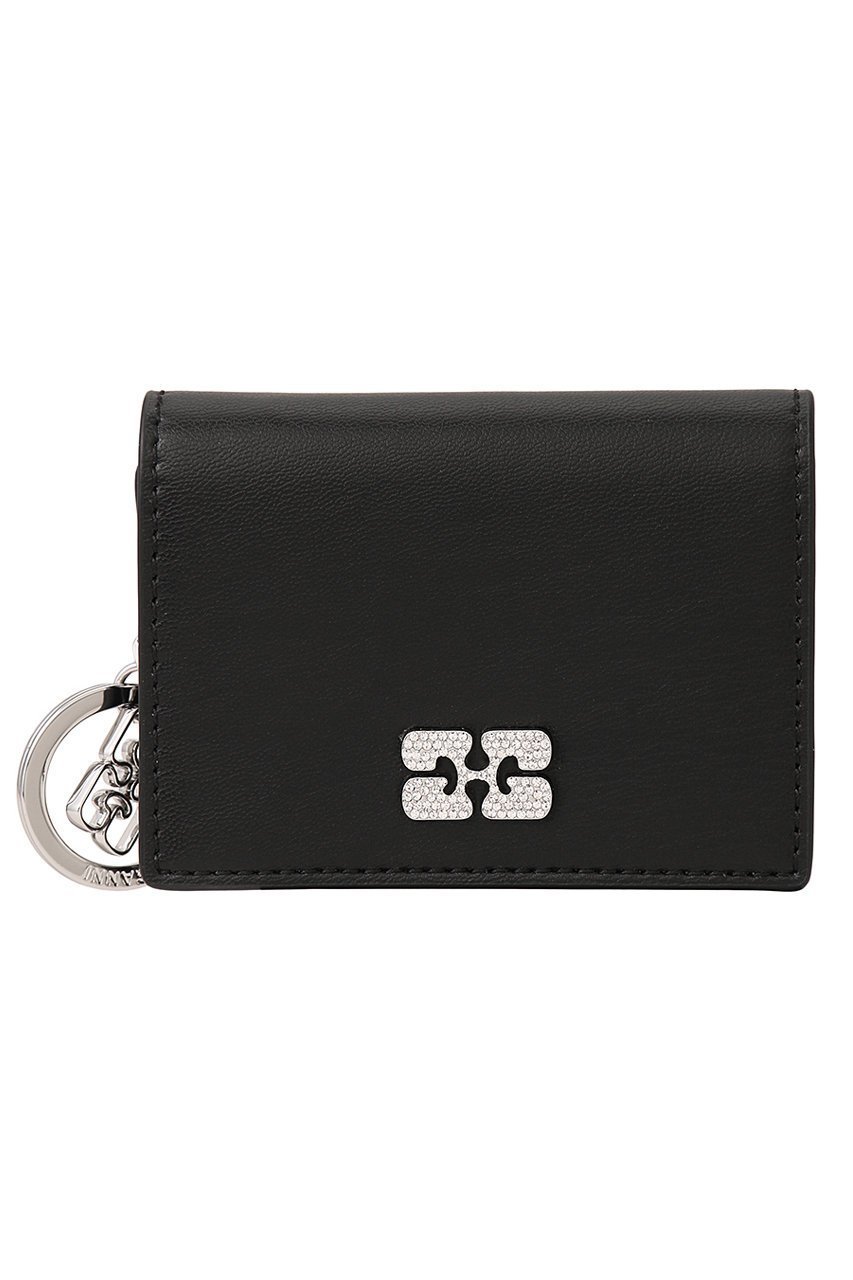 【ガニー/GANNI】のGanni Bou フラップカードホルダー インテリア・キッズ・メンズ・レディースファッション・服の通販 founy(ファニー) 　ファッション　Fashion　レディースファッション　Fashion for Women　ミニ財布・二つ折り財布　Wallets & Card Cases　カードケース/名刺入れ　Card Holders & Business Cases　バッグ　Bags　なめらか　Smooth, Silky Texture　コンパクト　Compact, Small Size　シルバー　Silver, Metallic Silver　チャーム　Charm, Pendant　ビジュー　Bijou, Jewel-like Accent　ファブリック　Fabric, Textile　エレガント 上品　Elegant　財布　Wallet, Purse　ブラック|ID: prp329100004320302 ipo3291000000036676576