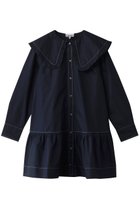【ガニー/GANNI】のCotton Poplin Big Collar ミニ シャツドレス ネイビー|ID: prp329100004320308 ipo3291000000032884889