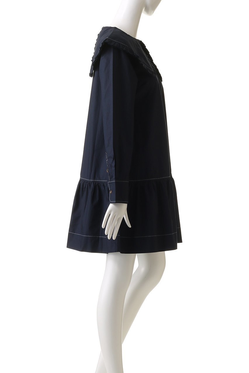 【ガニー/GANNI】のCotton Poplin Big Collar ミニ シャツドレス 人気、トレンドファッション・服の通販 founy(ファニー) 　ファッション　Fashion　レディースファッション　Fashion for Women　ワンピース　Dresses　フォーマル・パーティードレス・結婚式用ドレス　Elegant & Casual Dresses　チュニック　Tunic Tops & Dresses　ギャザー　Gathered, Ruffled　チュニック　Tunic, Long Top　ドレス　Dress, One-Piece　ビッグ　Big, Oversized　フェミニン　Feminine, Girly　other-3|ID: prp329100004320308 ipo3291000000032884897