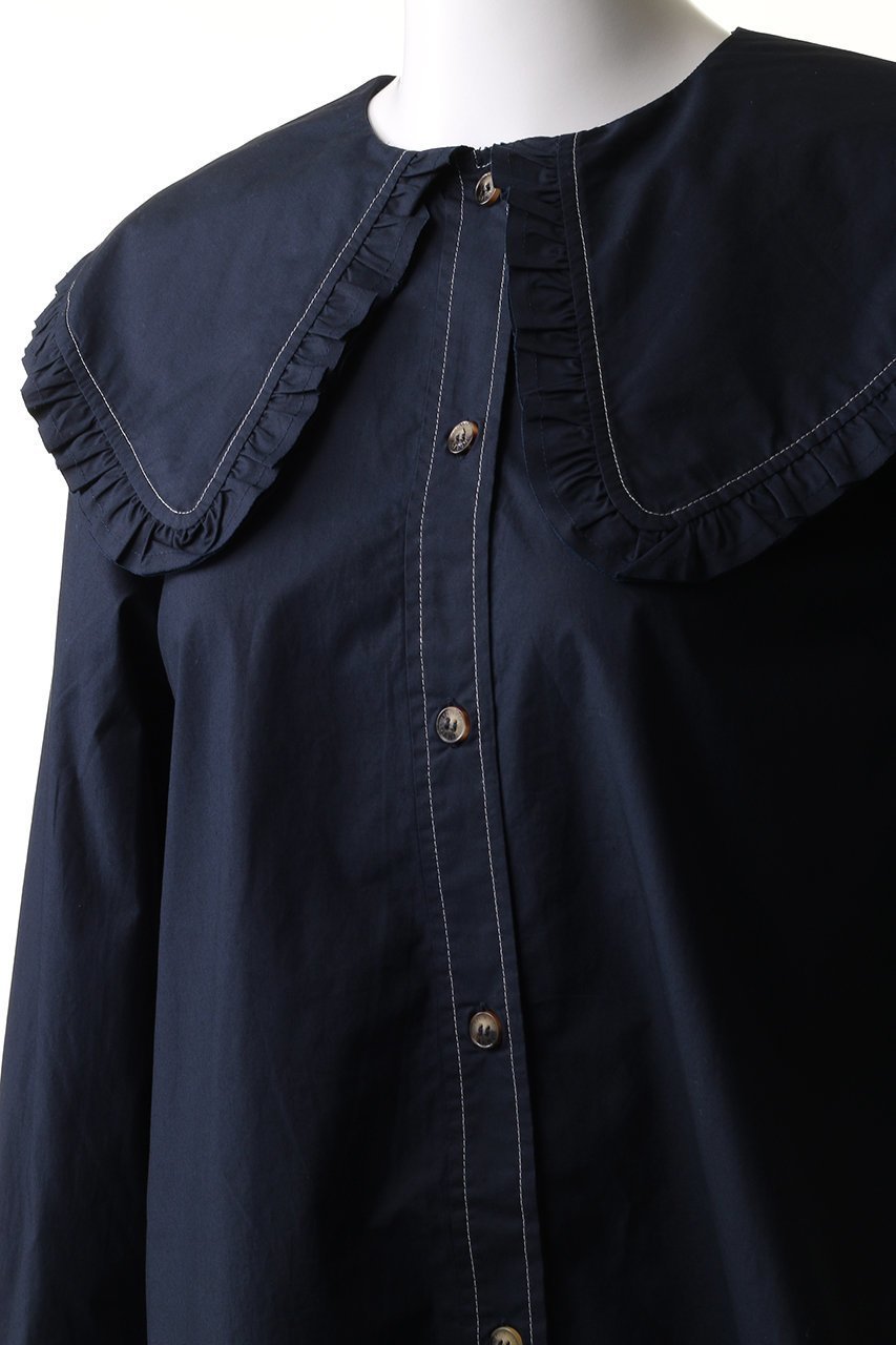 【ガニー/GANNI】のCotton Poplin Big Collar ミニ シャツドレス 人気、トレンドファッション・服の通販 founy(ファニー) 　ファッション　Fashion　レディースファッション　Fashion for Women　ワンピース　Dresses　フォーマル・パーティードレス・結婚式用ドレス　Elegant & Casual Dresses　チュニック　Tunic Tops & Dresses　ギャザー　Gathered, Ruffled　チュニック　Tunic, Long Top　ドレス　Dress, One-Piece　ビッグ　Big, Oversized　フェミニン　Feminine, Girly　other-5|ID: prp329100004320308 ipo3291000000032884904