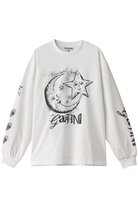 【ガニー/GANNI】 Future Heavy Jersey Moon ロングスリーブTシャツ人気、トレンドファッション・服の通販 founy(ファニー) ファッション Fashion レディースファッション WOMEN トップス・カットソー Tops/Tshirt シャツ/ブラウス Shirts/Blouses ロング / Tシャツ T-Shirts カットソー Cut and Sewn 2025年 2025 A/W・秋冬 Aw・Autumn/Winter・Fw・Fall-Winter S/S・春夏 Ss・Spring/Summer カーゴパンツ Cargo Pants スリーブ Sleeve デニム Denim フォルム Form プリーツ Pleats モチーフ Motif ロング Long 夏 Summer 春 Spring |ID:prp329100004320310