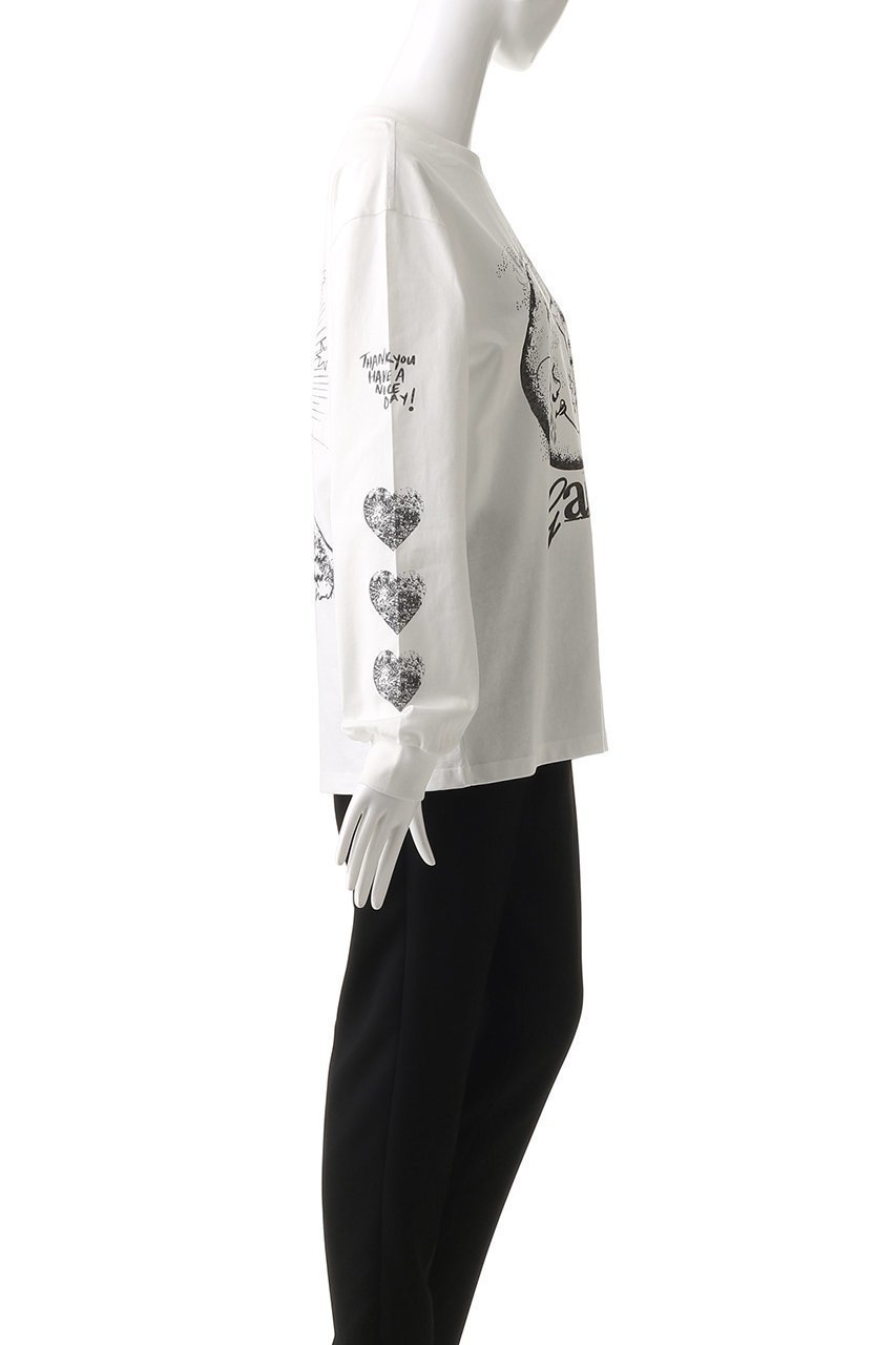 【ガニー/GANNI】のFuture Heavy Jersey Moon ロングスリーブTシャツ 人気、トレンドファッション・服の通販 founy(ファニー) 　ファッション　Fashion　レディースファッション　Fashion for Women　トップス・カットソー　Cut & Sew Tops　シャツ・ブラウス・オフィスカジュアル　Elegant Blouses & Button-Ups　ロングTシャツ・Tシャツ　Longline T-Shirts & Tees　カットソー・ベーシックTシャツ　Cut-and-Sewn Tops / Stretch Tees & Basics　カーゴパンツ　Cargo Pants, Utility Pants　スリーブ　Sleeve, Long Sleeve / Short Sleeve　デニム　Denim, Jeans Material　フォルム　Silhouette, Form　プリーツ　Pleats, Pleated　モチーフ　Motif, Design Theme　ロング　Long, Long-Length　other-3|ID: prp329100004320310 ipo3291000000032811497