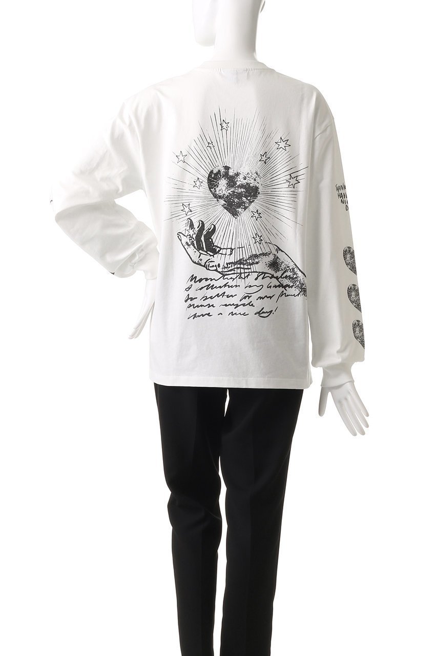 【ガニー/GANNI】のFuture Heavy Jersey Moon ロングスリーブTシャツ 人気、トレンドファッション・服の通販 founy(ファニー) 　ファッション　Fashion　レディースファッション　Fashion for Women　トップス・カットソー　Cut & Sew Tops　シャツ・ブラウス・オフィスカジュアル　Elegant Blouses & Button-Ups　ロングTシャツ・Tシャツ　Longline T-Shirts & Tees　カットソー・ベーシックTシャツ　Cut-and-Sewn Tops / Stretch Tees & Basics　カーゴパンツ　Cargo Pants, Utility Pants　スリーブ　Sleeve, Long Sleeve / Short Sleeve　デニム　Denim, Jeans Material　フォルム　Silhouette, Form　プリーツ　Pleats, Pleated　モチーフ　Motif, Design Theme　ロング　Long, Long-Length　other-4|ID: prp329100004320310 ipo3291000000032811498