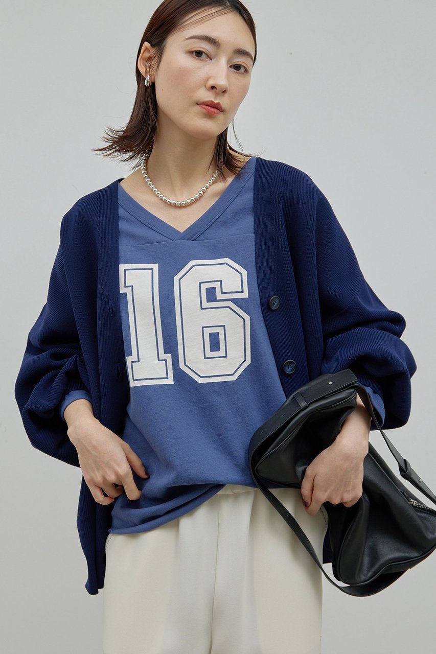 【ガリャルダガランテ/GALLARDAGALANTE】のVナンバーTee 人気、トレンドファッション・服の通販 founy(ファニー) 　ファッション　Fashion　レディースファッション　WOMEN　トップス・カットソー　Tops/Tshirt　シャツ/ブラウス　Shirts/Blouses　ロング / Tシャツ　T-Shirts　カットソー　Cut and Sewn　シンプル　Simple　スリーブ　Sleeve　プリント　Print　ボトム　Bottom　ロング　Long　other-6|ID: prp329100004320342 ipo3291000000031365211
