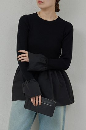 【ガリャルダガランテ/GALLARDAGALANTE】の切替ペプラムプルオーバー 人気、トレンドファッション・服の通販 founy(ファニー) ファッション Fashion レディースファッション Fashion for Women トップス・カットソー Cut & Sew Tops ニット Knit Tops & Sweaters カジュアルプルオーバー・ニットトップス Pullovers & Knit Tops / Casual Pullovers おすすめ Recommended / Our Picks エレガント 上品 Elegant バルーン Balloon, Balloon Silhouette ペプラム Peplum, Flared Hem 切替 Switching, Contrast Panel |ID:prp329100004320347