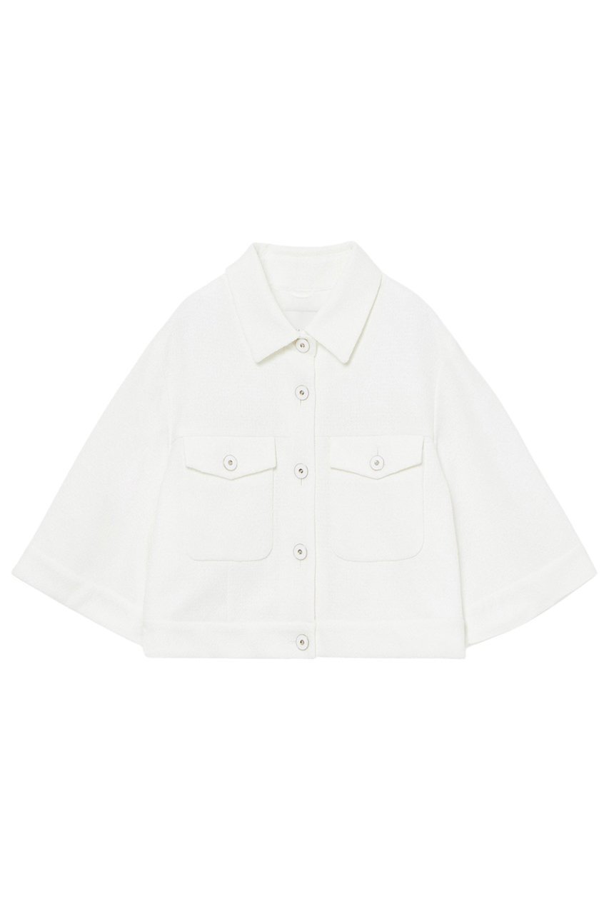 【アナイ/ANAYI】のドビーツイードハーフスリーブブルゾン インテリア・キッズ・メンズ・レディースファッション・服の通販 founy(ファニー) 　ファッション　Fashion　レディースファッション　Fashion for Women　アウター　Coat / Outerwear Collection　レディースジャケット・軽アウター　Jackets　ブルゾンジャケット・スポーティアウター　Blouson Jackets　おすすめ　Recommended / Our Picks　ジャケット　Jacket, Outerwear　セットアップ　Set-Up, Coordinated Outfit　バランス　Balance, Style Balance　ブルゾン　Blouson, Bomber Jacket　モダン　Modern, Contemporary　リラックス　Relax, Relaxed Fit　ロング　Long, Long-Length　エレガント 上品　Elegant　ホワイト|ID: prp329100004320349 ipo3291000000032954604