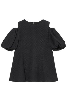 【アナイ/ANAYI】のフクレジャガードオフショル ブラウス 人気、トレンドファッション・服の通販 founy(ファニー) ファッション Fashion レディースファッション Fashion for Women トップス・カットソー Cut & Sew Tops シャツ・ブラウス・オフィスカジュアル Elegant Blouses & Button-Ups シアー Sheer, See-Through ショート Short, Short Length ジャカード／ジャガード Jacquard, Woven Pattern スリーブ Sleeve, Long Sleeve / Short Sleeve バルーン Balloon, Balloon Silhouette エレガント 上品 Elegant 夏 Summer 旅行 Travel |ID:prp329100004320350