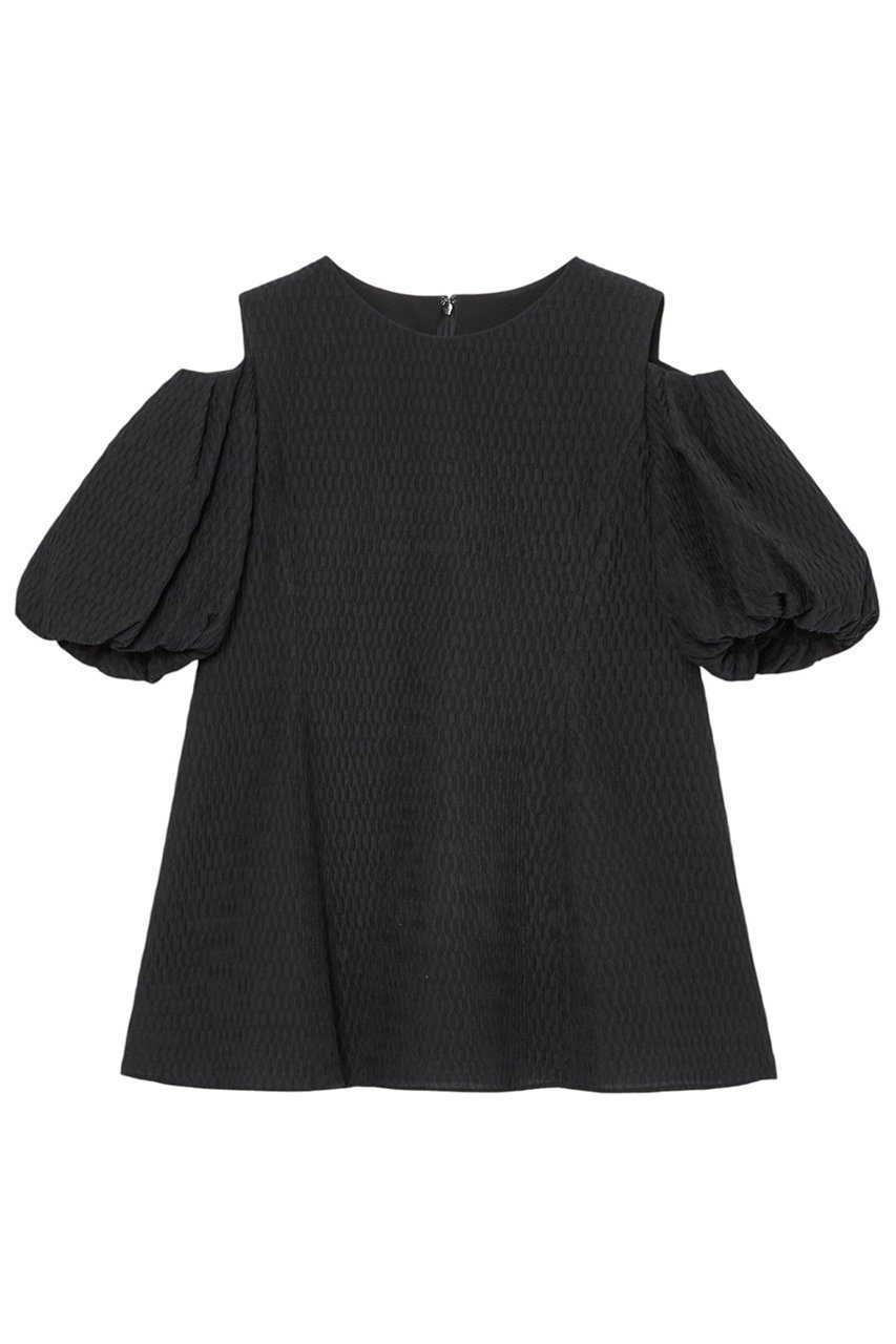 【アナイ/ANAYI】のフクレジャガードオフショル ブラウス インテリア・キッズ・メンズ・レディースファッション・服の通販 founy(ファニー) ファッション Fashion レディースファッション Fashion for Women トップス・カットソー Cut & Sew Tops シャツ・ブラウス・オフィスカジュアル Elegant Blouses & Button-Ups シアー Sheer, See-Through ショート Short, Short Length ジャカード/ジャガード Jacquard, Woven Pattern スリーブ Sleeve, Long Sleeve / Short Sleeve バルーン Balloon, Balloon Silhouette エレガント 上品 Elegant 夏 Summer 旅行 Travel ブラック|ID: prp329100004320350 ipo3291000000036107584