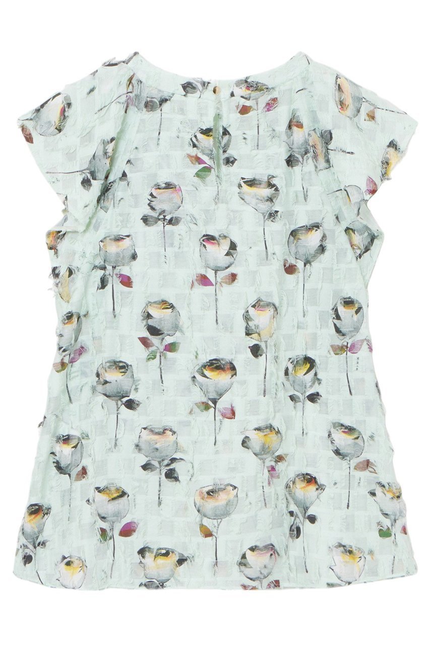 【アナイ/ANAYI】のカットジャガードフラワープリントタック ブラウス 人気、トレンドファッション・服の通販 founy(ファニー) ファッション Fashion レディースファッション Fashion for Women トップス・カットソー Cut & Sew Tops シャツ・ブラウス・オフィスカジュアル Elegant Blouses & Button-Ups 花柄・フラワープリント・モチーフ Floral Prints & Motifs / Flower Pattern Tops ショート Short, Short Length スリーブ Sleeve, Long Sleeve / Short Sleeve バランス Balance, Style Balance フラワー Flower, Floral フリンジ Fringe, Tassel フロント Front, Front Design モチーフ Motif, Design Theme ラッフル Ruffle, Frill other-2|ID: prp329100004320352 ipo3291000000035051936