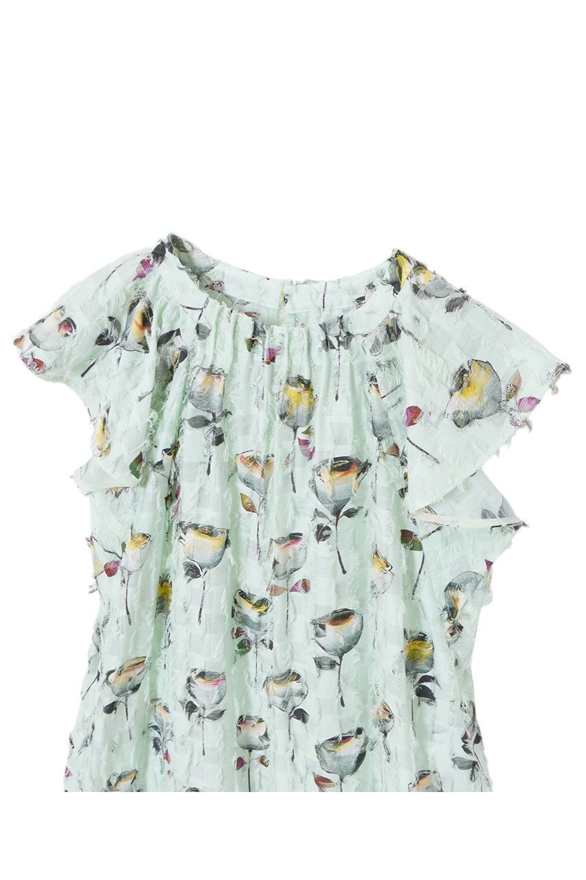 【アナイ/ANAYI】のカットジャガードフラワープリントタック ブラウス 人気、トレンドファッション・服の通販 founy(ファニー) ファッション Fashion レディースファッション Fashion for Women トップス・カットソー Cut & Sew Tops シャツ・ブラウス・オフィスカジュアル Elegant Blouses & Button-Ups 花柄・フラワープリント・モチーフ Floral Prints & Motifs / Flower Pattern Tops ショート Short, Short Length スリーブ Sleeve, Long Sleeve / Short Sleeve バランス Balance, Style Balance フラワー Flower, Floral フリンジ Fringe, Tassel フロント Front, Front Design モチーフ Motif, Design Theme ラッフル Ruffle, Frill other-3|ID: prp329100004320352 ipo3291000000035051937