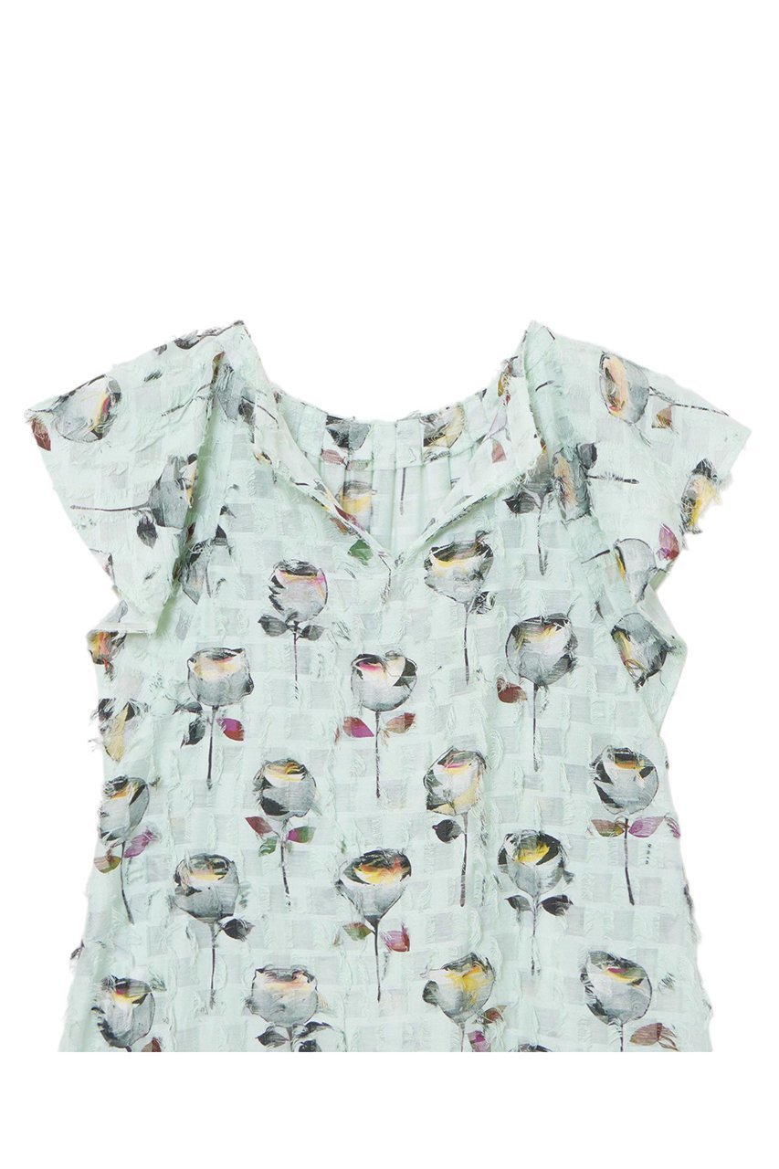 【アナイ/ANAYI】のカットジャガードフラワープリントタック ブラウス 人気、トレンドファッション・服の通販 founy(ファニー) ファッション Fashion レディースファッション Fashion for Women トップス・カットソー Cut & Sew Tops シャツ・ブラウス・オフィスカジュアル Elegant Blouses & Button-Ups 花柄・フラワープリント・モチーフ Floral Prints & Motifs / Flower Pattern Tops ショート Short, Short Length スリーブ Sleeve, Long Sleeve / Short Sleeve バランス Balance, Style Balance フラワー Flower, Floral フリンジ Fringe, Tassel フロント Front, Front Design モチーフ Motif, Design Theme ラッフル Ruffle, Frill other-4|ID: prp329100004320352 ipo3291000000035051938