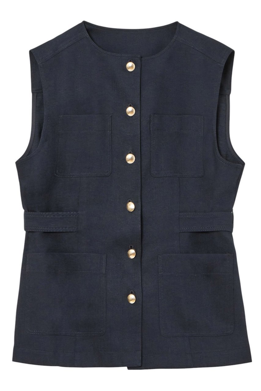 【アナイ/ANAYI】のオックスストレッチポケットジレ インテリア・キッズ・メンズ・レディースファッション・服の通販 founy(ファニー) 　ファッション　Fashion　レディースファッション　Fashion for Women　アウター　Coat / Outerwear Collection　レディースジャケット・軽アウター　Jackets　おすすめ　Recommended / Our Picks　オックス　Oxford Fabric　ジャケット　Jacket, Outerwear　セットアップ　Set-Up, Coordinated Outfit　ベスト　Vest, Waistcoat　ポケット　Pocket, Pocket Detail　メタル　Metal, Metal Parts　リュクス　Luxury, Elegant, High-End, Chic　ワイド　Wide, Wide Fit　ネイビー|ID: prp329100004320357 ipo3291000000032926448