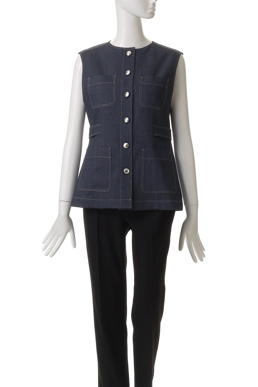 【アナイ/ANAYI】のオックスストレッチポケットジレ 人気、トレンドファッション・服の通販 founy(ファニー) 　ファッション　Fashion　レディースファッション　Fashion for Women　アウター　Coat / Outerwear Collection　レディースジャケット・軽アウター　Jackets　おすすめ　Recommended / Our Picks　オックス　Oxford Fabric　ジャケット　Jacket, Outerwear　セットアップ　Set-Up, Coordinated Outfit　ベスト　Vest, Waistcoat　ポケット　Pocket, Pocket Detail　メタル　Metal, Metal Parts　リュクス　Luxury, Elegant, High-End, Chic　ワイド　Wide, Wide Fit　other-2|ID: prp329100004320357 ipo3291000000032926472