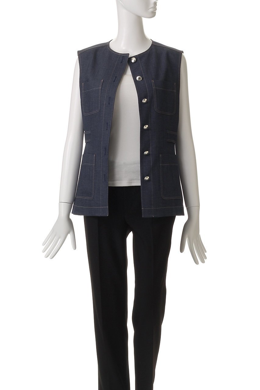 【アナイ/ANAYI】のオックスストレッチポケットジレ 人気、トレンドファッション・服の通販 founy(ファニー) 　ファッション　Fashion　レディースファッション　Fashion for Women　アウター　Coat / Outerwear Collection　レディースジャケット・軽アウター　Jackets　おすすめ　Recommended / Our Picks　オックス　Oxford Fabric　ジャケット　Jacket, Outerwear　セットアップ　Set-Up, Coordinated Outfit　ベスト　Vest, Waistcoat　ポケット　Pocket, Pocket Detail　メタル　Metal, Metal Parts　リュクス　Luxury, Elegant, High-End, Chic　ワイド　Wide, Wide Fit　other-7|ID: prp329100004320357 ipo3291000000032926515