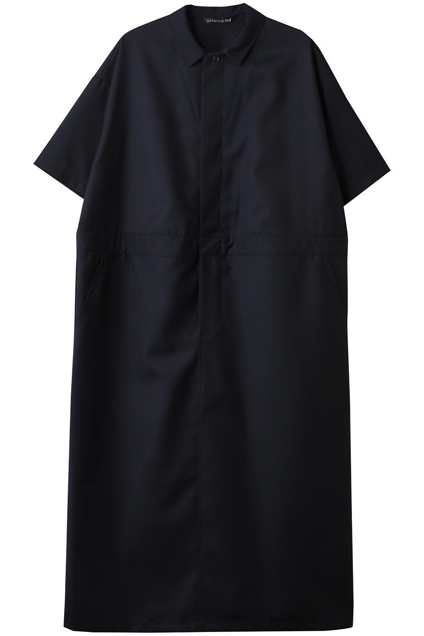 【ミズイロ インド/mizuiro ind】のpainter like OP ワンピース インテリア・キッズ・メンズ・レディースファッション・服の通販 founy(ファニー) 　ファッション　Fashion　レディースファッション　Fashion for Women　ワンピース　Dresses　チュニック　Tunic Tops & Dresses　シンプル　Simple, Minimal　チュニック　Tunic, Long Top　ポケット　Pocket, Pocket Detail　ロング　Long, Long-Length　ワーク　Workwear, Utility Style　半袖　Short Sleeve, Half Sleeve　navy|ID: prp329100004320362 ipo3291000000032884421