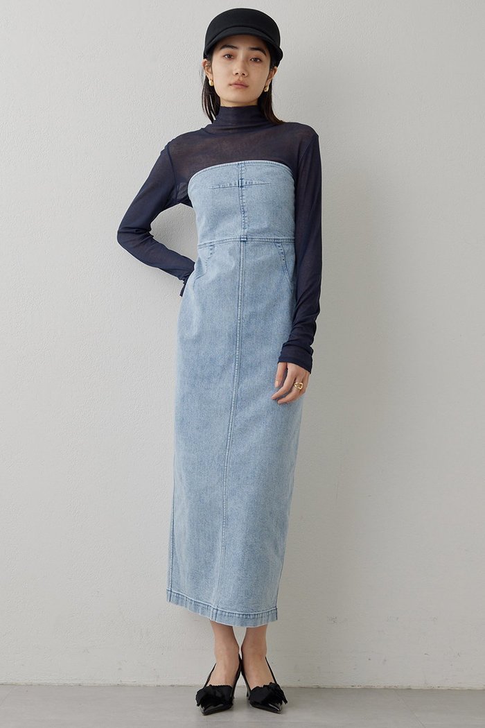 【ウィムガゼット/Whim Gazette】のDENIMベアトップワンピース インテリア・キッズ・メンズ・レディースファッション・服の通販 founy(ファニー) https://founy.com/ ファッション Fashion レディースファッション Fashion for Women ワンピース Dresses チュニック Tunic Tops & Dresses エレガント 上品 Elegant カットソー Cut and Sewn Top ストレッチ Stretch, Stretchy Fabric チュニック Tunic, Long Top デニム Denim, Jeans Material フィット Fit, Slim Fit ロング Long, Long-Length ヴィンテージ Vintage Style |ID: prp329100004320363 ipo3291000000032865409