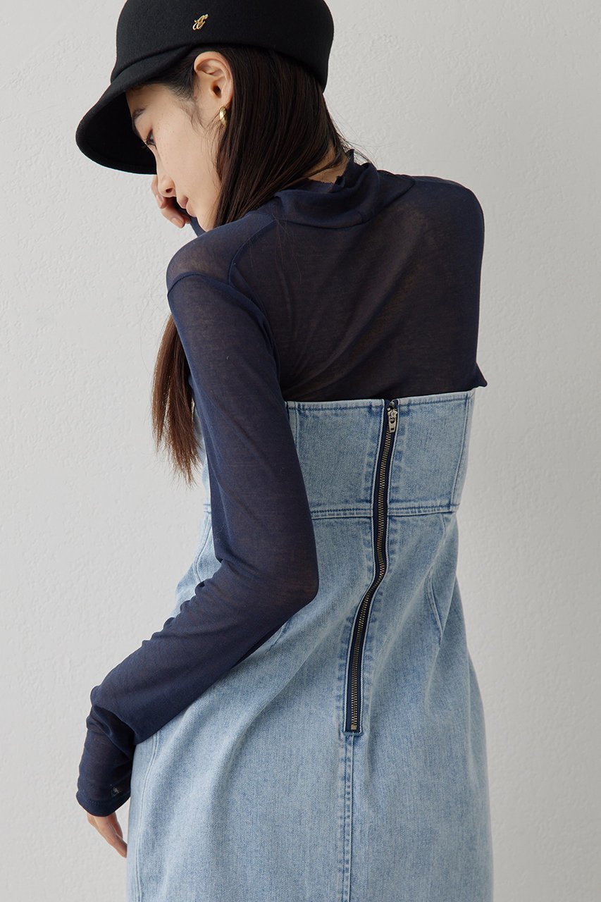 【ウィムガゼット/Whim Gazette】のDENIMベアトップワンピース 人気、トレンドファッション・服の通販 founy(ファニー) 　ファッション　Fashion　レディースファッション　Fashion for Women　ワンピース　Dresses　チュニック　Tunic Tops & Dresses　エレガント 上品　Elegant　カットソー　Cut and Sewn Top　ストレッチ　Stretch, Stretchy Fabric　チュニック　Tunic, Long Top　デニム　Denim, Jeans Material　フィット　Fit, Slim Fit　ロング　Long, Long-Length　ヴィンテージ　Vintage Style　other-3|ID: prp329100004320363 ipo3291000000032865427
