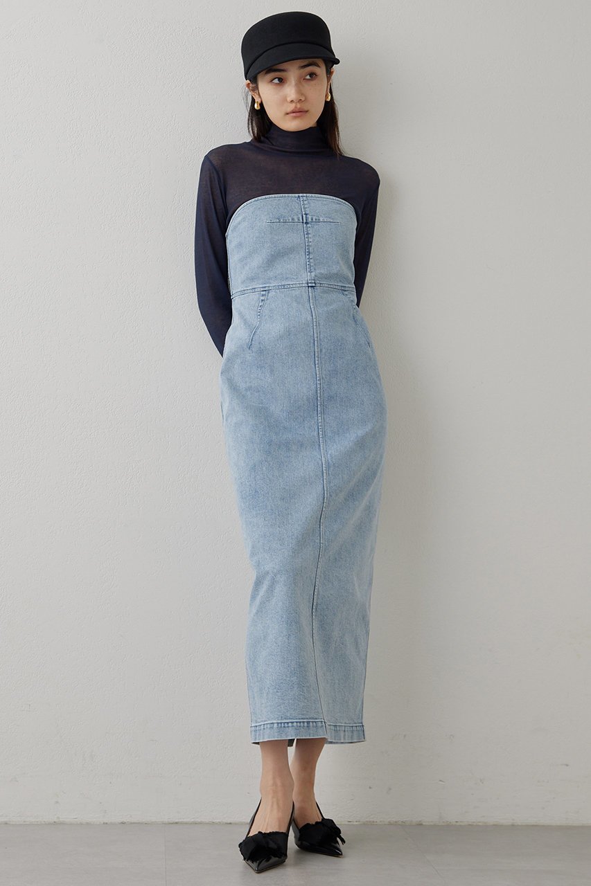 【ウィムガゼット/Whim Gazette】のDENIMベアトップワンピース 人気、トレンドファッション・服の通販 founy(ファニー) 　ファッション　Fashion　レディースファッション　Fashion for Women　ワンピース　Dresses　チュニック　Tunic Tops & Dresses　エレガント 上品　Elegant　カットソー　Cut and Sewn Top　ストレッチ　Stretch, Stretchy Fabric　チュニック　Tunic, Long Top　デニム　Denim, Jeans Material　フィット　Fit, Slim Fit　ロング　Long, Long-Length　ヴィンテージ　Vintage Style　other-5|ID: prp329100004320363 ipo3291000000032865440