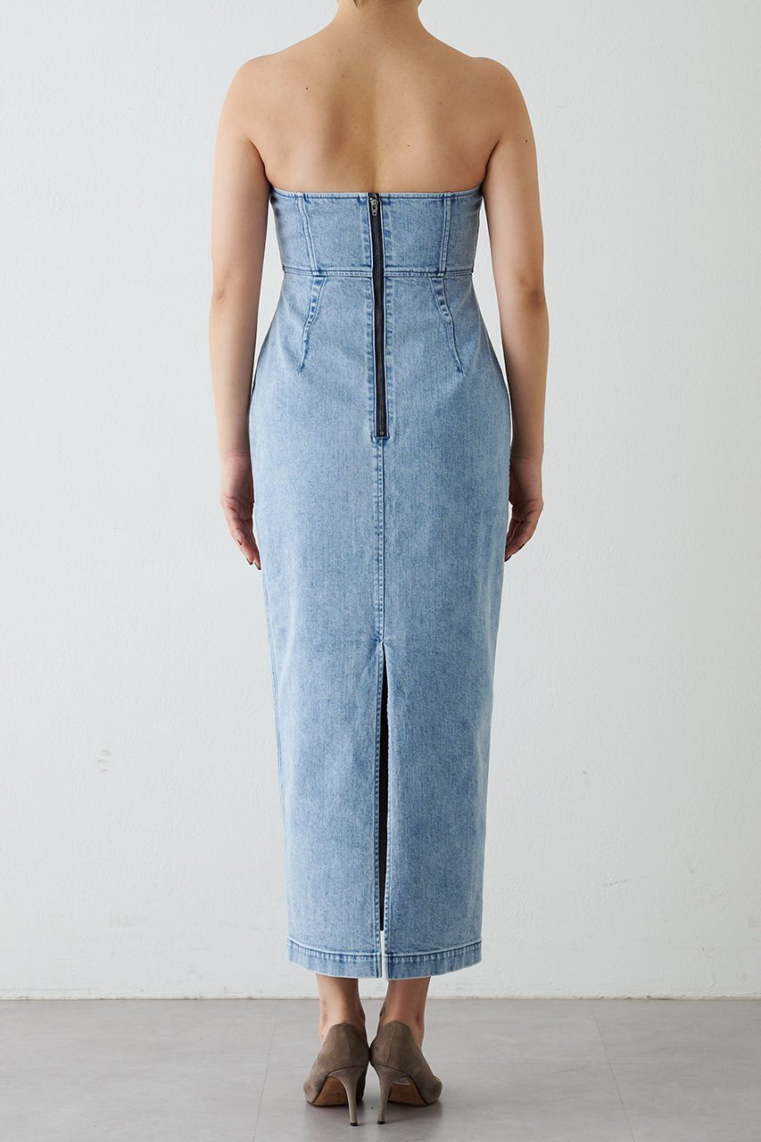 【ウィムガゼット/Whim Gazette】のDENIMベアトップワンピース 人気、トレンドファッション・服の通販 founy(ファニー) 　ファッション　Fashion　レディースファッション　Fashion for Women　ワンピース　Dresses　チュニック　Tunic Tops & Dresses　エレガント 上品　Elegant　カットソー　Cut and Sewn Top　ストレッチ　Stretch, Stretchy Fabric　チュニック　Tunic, Long Top　デニム　Denim, Jeans Material　フィット　Fit, Slim Fit　ロング　Long, Long-Length　ヴィンテージ　Vintage Style　other-8|ID: prp329100004320363 ipo3291000000032865458