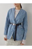 【ウィムガゼット/Whim Gazette】のDENIMノーカラージャケット 人気、トレンドファッション・服の通販 founy(ファニー) ファッション Fashion レディースファッション WOMEN アウター Coat Outerwear ジャケット Jackets ノーカラージャケット No Collar Leather Jackets 2025年 2025 A/W・秋冬 Aw・Autumn/Winter・Fw・Fall-Winter S/S・春夏 Ss・Spring/Summer ジャケット Jacket スラックス Slacks デニム Denim フリンジ Fringe ヴィンテージ Vintage エレガント 上品 Elegant 夏 Summer 春 Spring |ID:prp329100004320364