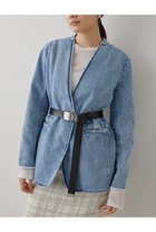 【ウィムガゼット/Whim Gazette】のDENIMノーカラージャケット 人気、トレンドファッション・服の通販 founy(ファニー) ファッション Fashion レディースファッション WOMEN アウター Coat Outerwear ジャケット Jackets ノーカラージャケット No Collar Leather Jackets 2025年 2025 A/W・秋冬 Aw・Autumn/Winter・Fw・Fall-Winter S/S・春夏 Ss・Spring/Summer ジャケット Jacket スラックス Slacks デニム Denim フリンジ Fringe ヴィンテージ Vintage エレガント 上品 Elegant 夏 Summer 春 Spring thumbnail インディゴブルー|ID: prp329100004320364 ipo3291000000029973548