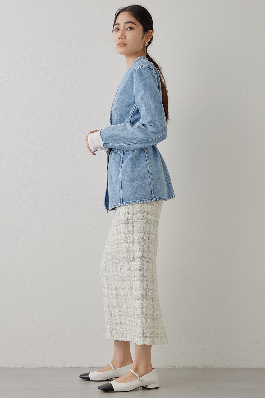 【ウィムガゼット/Whim Gazette】のDENIMノーカラージャケット 人気、トレンドファッション・服の通販 founy(ファニー) 　ファッション　Fashion　レディースファッション　Fashion for Women　アウター　Coat / Outerwear Collection　レディースジャケット・軽アウター　Jackets　ノーカラージャケット / シンプル上品コーデ　Collarless Jackets　ジャケット　Jacket, Outerwear　スラックス　Slacks, Dress Pants　デニム　Denim, Jeans Material　フリンジ　Fringe, Tassel　ヴィンテージ　Vintage Style　エレガント 上品　Elegant　other-3|ID: prp329100004320364 ipo3291000000032955831