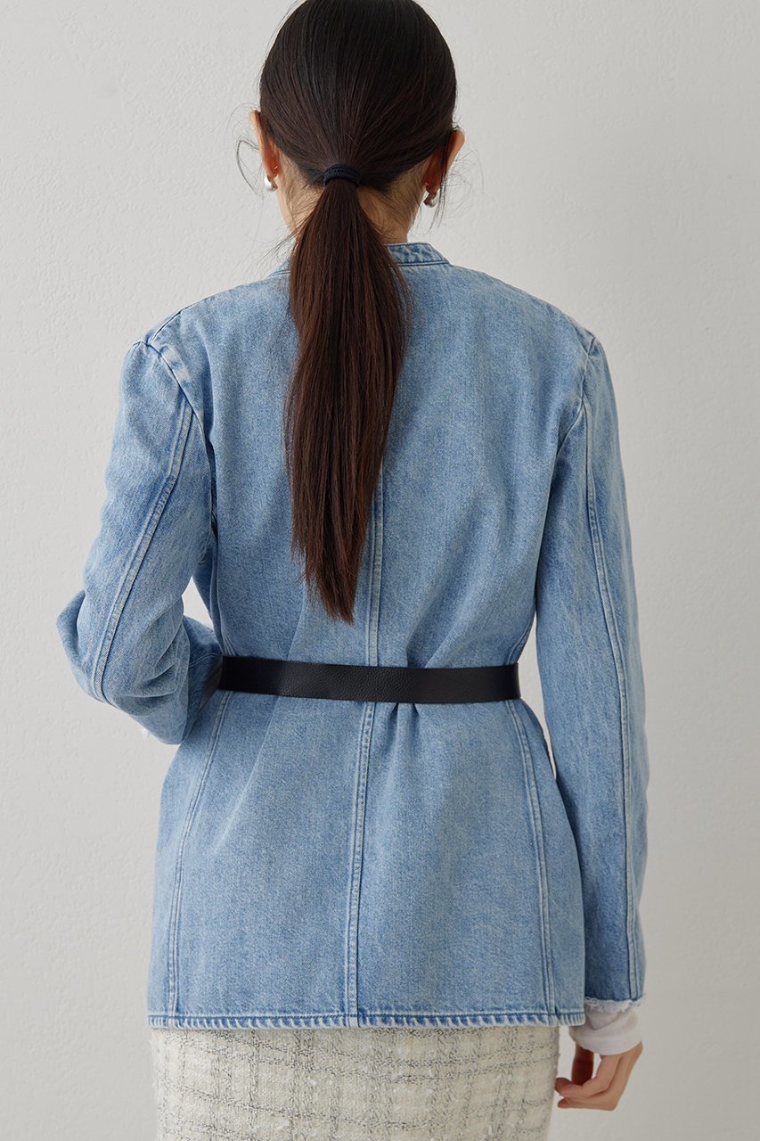 【ウィムガゼット/Whim Gazette】のDENIMノーカラージャケット 人気、トレンドファッション・服の通販 founy(ファニー) 　ファッション　Fashion　レディースファッション　Fashion for Women　アウター　Coat / Outerwear Collection　レディースジャケット・軽アウター　Jackets　ノーカラージャケット / シンプル上品コーデ　Collarless Jackets　ジャケット　Jacket, Outerwear　スラックス　Slacks, Dress Pants　デニム　Denim, Jeans Material　フリンジ　Fringe, Tassel　ヴィンテージ　Vintage Style　エレガント 上品　Elegant　other-4|ID: prp329100004320364 ipo3291000000032955835