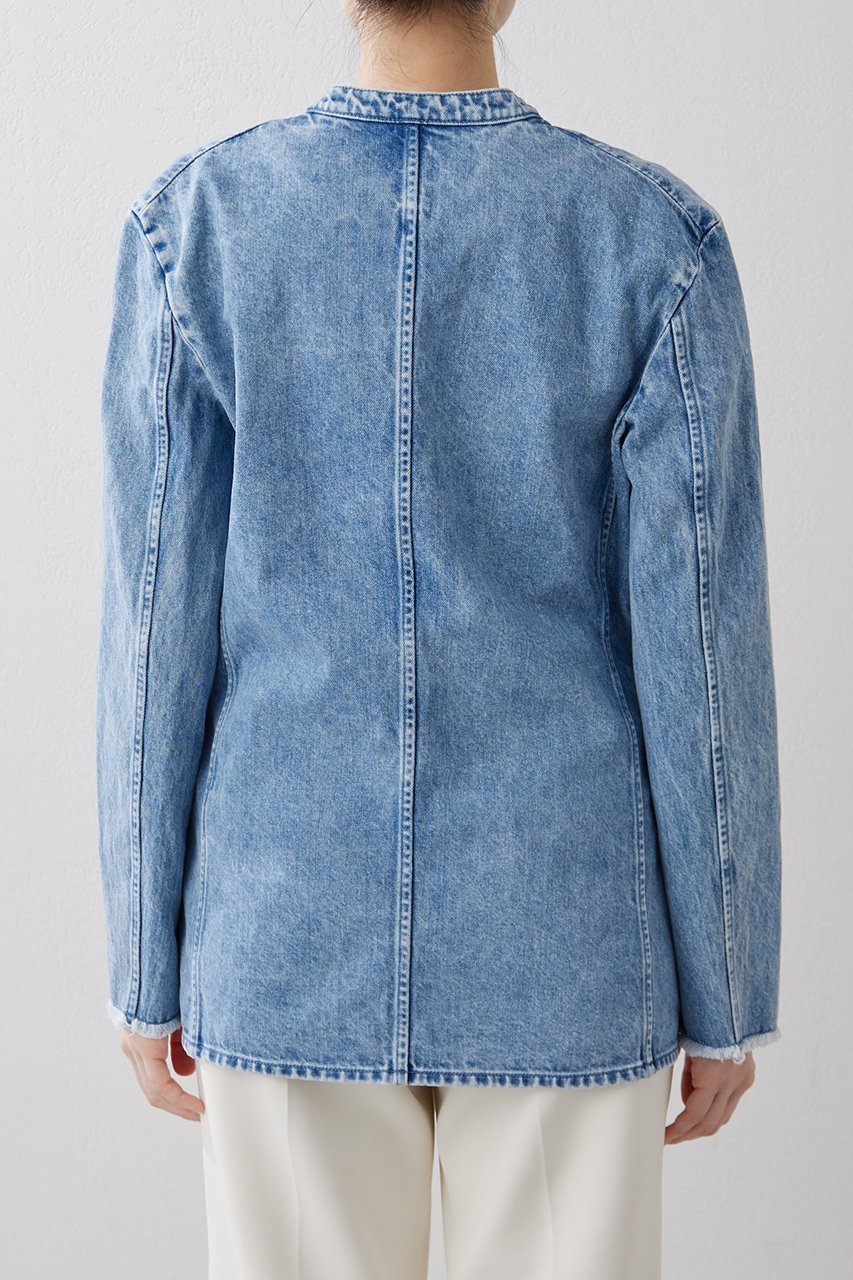 【ウィムガゼット/Whim Gazette】のDENIMノーカラージャケット 人気、トレンドファッション・服の通販 founy(ファニー) 　ファッション　Fashion　レディースファッション　Fashion for Women　アウター　Coat / Outerwear Collection　レディースジャケット・軽アウター　Jackets　ノーカラージャケット / シンプル上品コーデ　Collarless Jackets　ジャケット　Jacket, Outerwear　スラックス　Slacks, Dress Pants　デニム　Denim, Jeans Material　フリンジ　Fringe, Tassel　ヴィンテージ　Vintage Style　エレガント 上品　Elegant　other-8|ID: prp329100004320364 ipo3291000000032955851