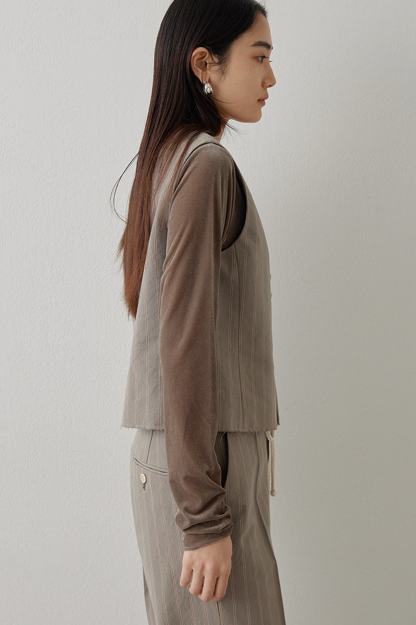 【ウィムガゼット/Whim Gazette】のストライプジレ 人気、トレンドファッション・服の通販 founy(ファニー) 　ファッション　Fashion　レディースファッション　Fashion for Women　アウター　Coat / Outerwear Collection　レディースジャケット・軽アウター　Jackets　おすすめ　Recommended / Our Picks　コンパクト　Compact, Small Size　ジャケット　Jacket, Outerwear　ストライプ　Stripe, Striped Pattern　ベスト　Vest, Waistcoat　ヴィンテージ　Vintage Style　エレガント 上品　Elegant　other-5|ID: prp329100004320367 ipo3291000000032923902