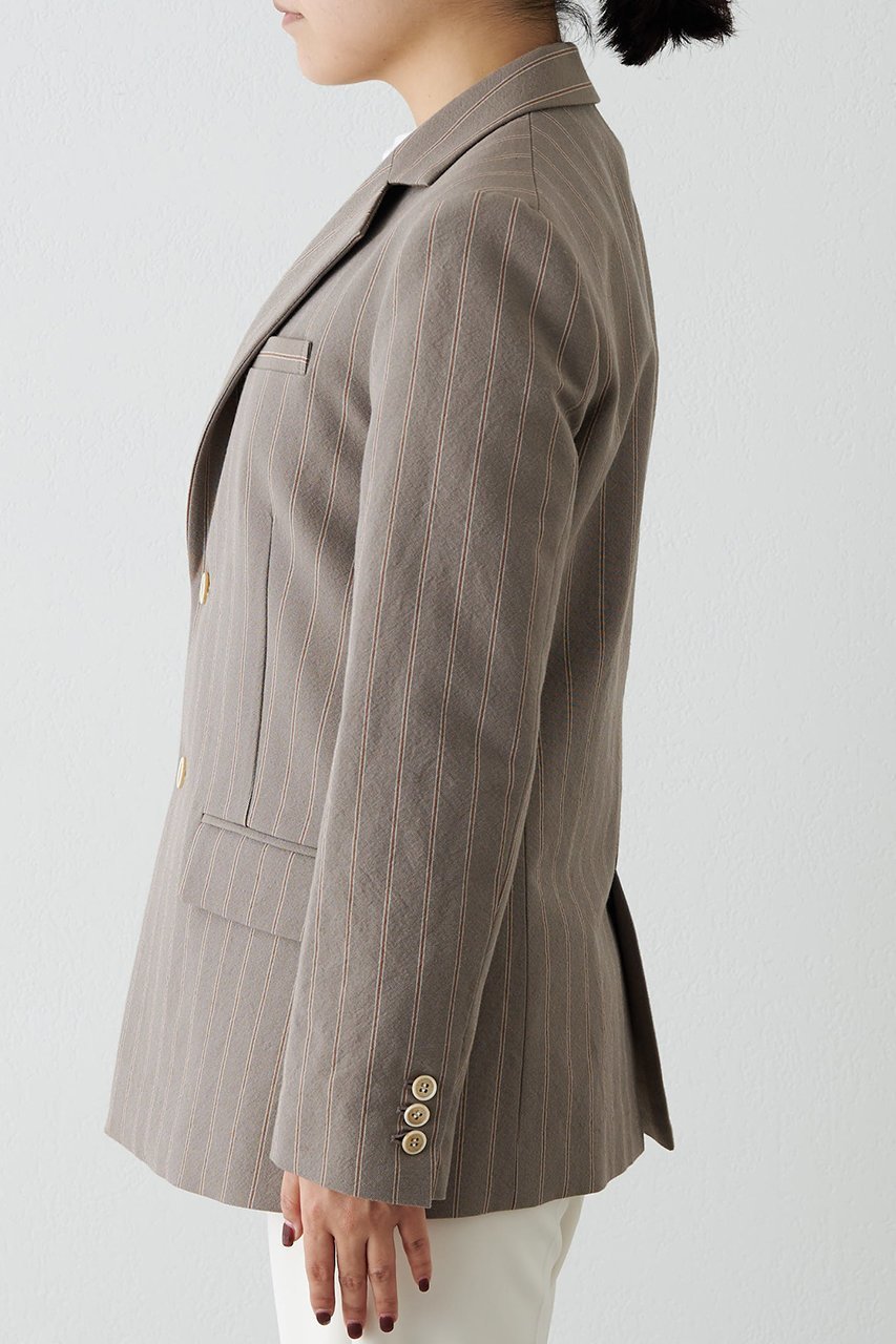 【ウィムガゼット/Whim Gazette】のストライプジャケット 人気、トレンドファッション・服の通販 founy(ファニー) 　ファッション　Fashion　レディースファッション　Fashion for Women　アウター　Coat / Outerwear Collection　レディースジャケット・軽アウター　Jackets　おすすめ　Recommended / Our Picks　ジャケット　Jacket, Outerwear　ストライプ　Stripe, Striped Pattern　デニム　Denim, Jeans Material　マニッシュ　Mannish, Boyish　エレガント 上品　Elegant　other-7|ID: prp329100004320368 ipo3291000000032966132