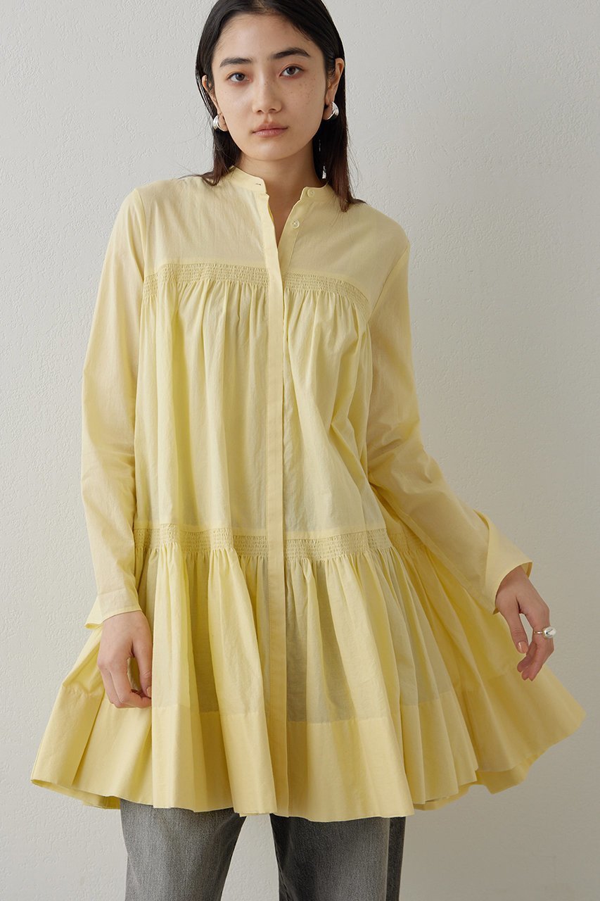 【ウィムガゼット/Whim Gazette】のローンギャザードレス インテリア・キッズ・メンズ・レディースファッション・服の通販 founy(ファニー) 　ファッション　Fashion　レディースファッション　Fashion for Women　ワンピース　Dresses　フォーマル・パーティードレス・結婚式用ドレス　Elegant & Casual Dresses　チュニック　Tunic Tops & Dresses　イエロー　Yellow　ギャザー　Gathered, Ruffled　シャーリング　Shirring, Ruched　シューズ　Shoes, Footwear　スニーカー　Sneakers, Trainers　チュニック　Tunic, Long Top　ドレス　Dress, One-Piece　エレガント 上品　Elegant　春　Spring　イエロー|ID: prp329100004320369 ipo3291000000032882833