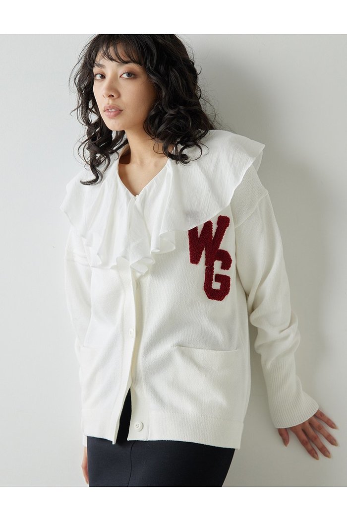 【ウィムガゼット/Whim Gazette】のワッペンニットカーディガン インテリア・キッズ・メンズ・レディースファッション・服の通販 founy(ファニー) https://founy.com/ ファッション Fashion レディースファッション Fashion for Women トップス・カットソー Cut & Sew Tops ニット Knit Tops & Sweaters カーディガン・羽織り Layered Style Cardigans カーディガン Cardigan, Knitwear スラックス Slacks, Dress Pants デニム Denim, Jeans Material ワイド Wide, Wide Fit エレガント 上品 Elegant |ID: prp329100004320370 ipo3291000000032956190