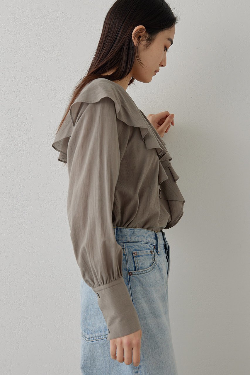 【ウィムガゼット/Whim Gazette】のカスケードフリルブラウス 人気、トレンドファッション・服の通販 founy(ファニー) 　ファッション　Fashion　レディースファッション　Fashion for Women　トップス・カットソー　Cut & Sew Tops　シャツ・ブラウス・オフィスカジュアル　Elegant Blouses & Button-Ups　スリーブ　Sleeve, Long Sleeve / Short Sleeve　フリル　Frill, Ruffle　フロント　Front, Front Design　ロング　Long, Long-Length　エレガント 上品　Elegant　other-5|ID: prp329100004320371 ipo3291000000032846620