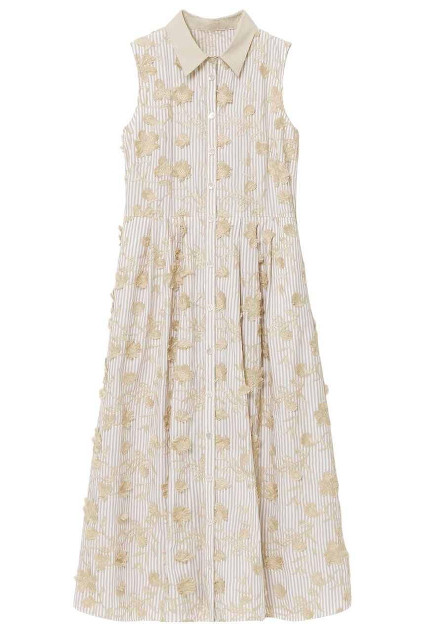 【アナイ/ANAYI】のストライプフラワー刺繍シャツ ワンピース 人気、トレンドファッション・服の通販 founy(ファニー) 　ファッション　Fashion　レディースファッション　WOMEN　ワンピース　Dress　シャツワンピース　Shirt Dresses　チュニック　Tunic　おすすめ　Recommend　イタリア　Italy　エレガント 上品　Elegant　シンプル　Simple　ストライプ　Stripe　スペシャル　Special　チュニック　Tunic　フラワー　Flower　ラグジュアリー　Luxury　ロング　Long　別注　Special Order　夏　Summer　無地　Plain Color　other-3|ID: prp329100004321898 ipo3291000000031364428