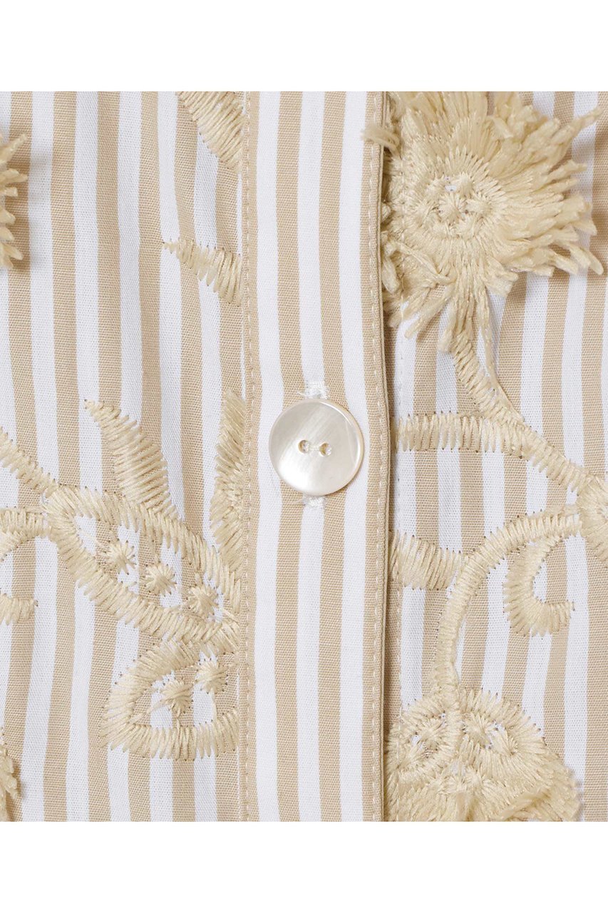 【アナイ/ANAYI】のストライプフラワー刺繍シャツ ワンピース 人気、トレンドファッション・服の通販 founy(ファニー) 　ファッション　Fashion　レディースファッション　Fashion for Women　ワンピース　Dresses　シャツワンピース / 1枚で着映えコーデ　Shirt Dresses　チュニック　Tunic Tops & Dresses　おすすめ　Recommended / Our Picks　イタリア　Italy　エレガント 上品　Elegant　シンプル　Simple, Minimal　ストライプ　Stripe, Striped Pattern　スペシャル　Special, Limited Edition　チュニック　Tunic, Long Top　フラワー　Flower, Floral　ラグジュアリー　Luxury, Elegant　ロング　Long, Long-Length　別注　Limited Edition, Custom Order　夏　Summer　無地　Plain, Solid Color　other-6|ID: prp329100004321898 ipo3291000000032865993