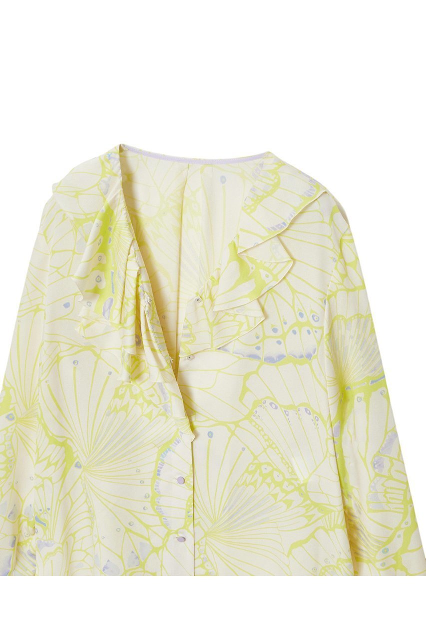 【アナイ/ANAYI】のバタフライプリントフリル ブラウス 人気、トレンドファッション・服の通販 founy(ファニー) ファッション Fashion レディースファッション Fashion for Women トップス・カットソー Cut & Sew Tops シャツ・ブラウス・オフィスカジュアル Elegant Blouses & Button-Ups アシンメトリー Asymmetrical Style カラフル Colorful Design シルク Silk, 100% Silk ジョーゼット Georgette, Semi-Sheer Fabric スリーブ Sleeve, Long Sleeve / Short Sleeve フリル Frill, Ruffle プリント Print, Printed Pattern モチーフ Motif, Design Theme ロング Long, Long-Length 再入荷 Restock / Back in Stock 別注 Limited Edition, Custom Order 春 Spring other-3|ID: prp329100004321900 ipo3291000000035052655