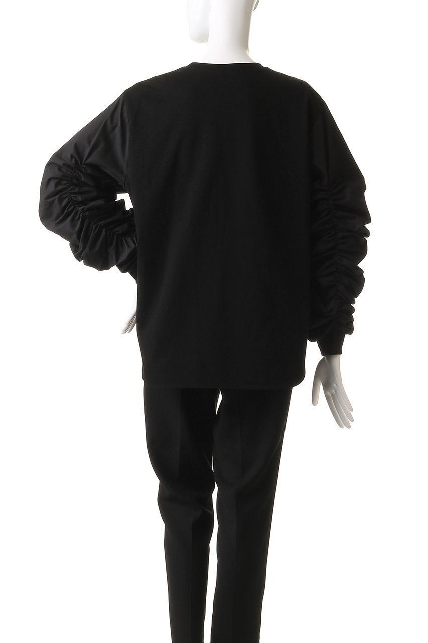 【プレインピープル/PLAIN PEOPLE】のギャザースリーブプルオーバー 人気、トレンドファッション・服の通販 founy(ファニー) 　ファッション　Fashion　レディースファッション　Fashion for Women　トップス・カットソー　Cut & Sew Tops　シャツ・ブラウス・オフィスカジュアル　Elegant Blouses & Button-Ups　ロングTシャツ・Tシャツ　Longline T-Shirts & Tees　カジュアルプルオーバー・ニットトップス　Pullovers & Knit Tops / Casual Pullovers　カットソー・ベーシックTシャツ　Cut-and-Sewn Tops / Stretch Tees & Basics　ギャザー　Gathered, Ruffled　スリーブ　Sleeve, Long Sleeve / Short Sleeve　フェミニン　Feminine, Girly　ロング　Long, Long-Length　再入荷　Restock / Back in Stock　other-4|ID: prp329100004321901 ipo3291000000032706117