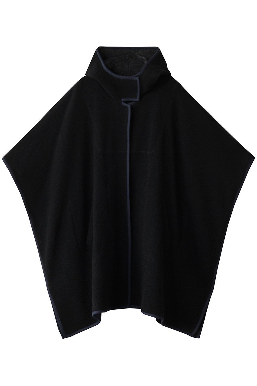 【プレインピープル/PLAIN PEOPLE】のリバーシブルポンチョコート インテリア・キッズ・メンズ・レディースファッション・服の通販 founy(ファニー) 　ファッション　Fashion　レディースファッション　Fashion for Women　アウター　Coat / Outerwear Collection　コート・ロングコート・ピーコート　Long Coats, Peacoats & More　ポンチョ・ケープコート　Ponchos & Capes　ショート　Short, Short Length　ブラック×グレー|ID: prp329100004321902 ipo3291000000032936990