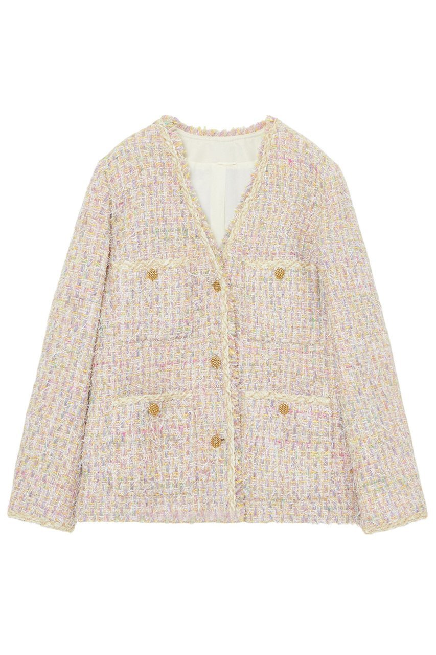 【アナイ/ANAYI】のフェザーツイード4ポケット ジャケット インテリア・キッズ・メンズ・レディースファッション・服の通販 founy(ファニー) 　ファッション　Fashion　レディースファッション　Fashion for Women　アウター　Coat / Outerwear Collection　レディースジャケット・軽アウター　Jackets　おすすめ　Recommended / Our Picks　イエロー　Yellow　キュロット　Culottes, Wide Shorts　シンプル　Simple, Minimal　ジャケット　Jacket, Outerwear　ツイード　Twill, Twill Weave　バランス　Balance, Style Balance　パープル　Purple, Violet　フェザー　Feather, Feather Detail　ポケット　Pocket, Pocket Detail　モダン　Modern, Contemporary　エレガント 上品　Elegant　ベージュ系|ID: prp329100004321904 ipo3291000000032927183