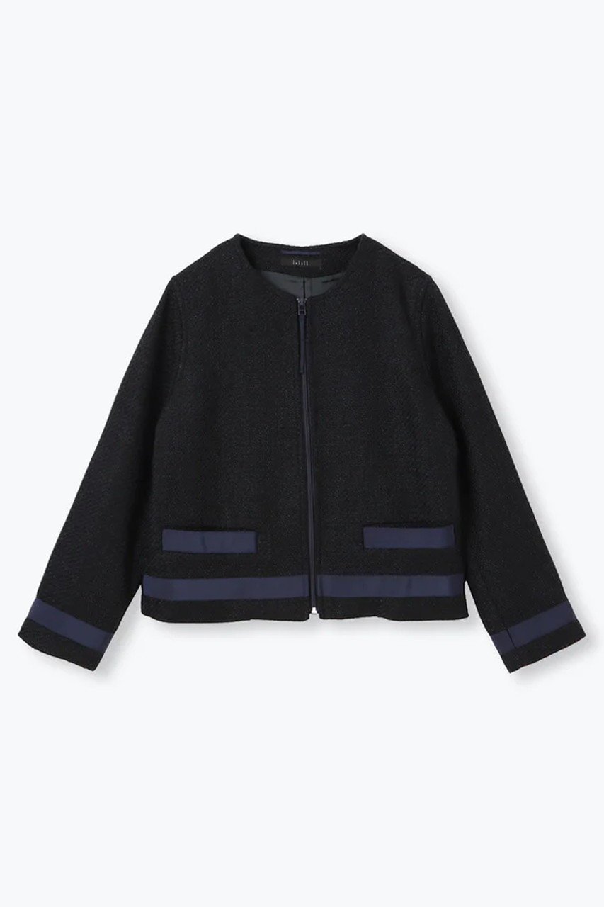 【レリル/lelill】のツイードライダースJK インテリア・キッズ・メンズ・レディースファッション・服の通販 founy(ファニー) 　ファッション　Fashion　レディースファッション　Fashion for Women　アウター　Coat / Outerwear Collection　レディースジャケット・軽アウター　Jackets　ライダースジャケット / レザースタイル　Riders Jackets & Biker Style　オケージョン　Occasion Wear　ジャケット　Jacket, Outerwear　ツイード　Twill, Twill Weave　プリーツ　Pleats, Pleated　ライダースジャケット　Riders, Biker Jacket　エレガント 上品　Elegant　ビジネス 仕事 通勤　Business / Work / Commuting　ネイビー|ID: prp329100004321912 ipo3291000000032960848